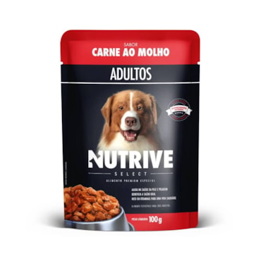 Sachê Nutrive Select para Cães Adultos Sabor Carne ao Molho 100 g