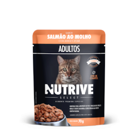 Sachê Nutrive Select para Gatos Adultos Sabor Salmão, Arroz e Atum 70g