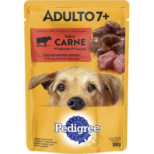 Sachê Pedigree para Cães Adultos Acima de 7 Anos Sabor Carne ao Molho 100g