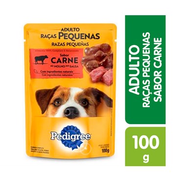Sachê Pedigree para Cães Adultos de Raças Pequenas Sabor Carne ao Molho 100g