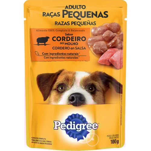 Sachê Pedigree para Cães Adultos de Raças Pequenas Sabor Cordeiro 100g