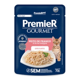 Sachê Premier Gourmet Gatos Filhotes Sabor Peito de Frango 70g