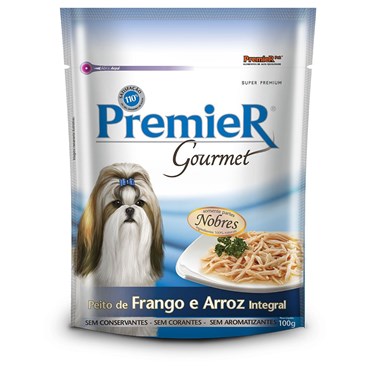 Sachê Premier Gourmet para Cães Adultos Sabor Peito de Frango e Arroz Integral 100 g