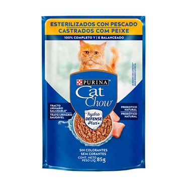 Sachê Purina Cat Chow Gatos Castrados Sabor Peixe 85 g