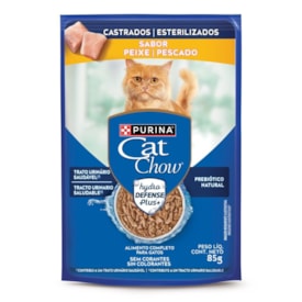 Sachê Purina Cat Chow Gatos Castrados Sabor Peixe 85 g