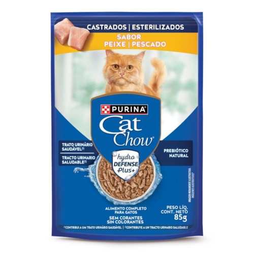 Sachê Purina Cat Chow Gatos Castrados Sabor Peixe 85 g