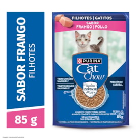 Sachê Purina Cat Chow Gatos Filhotes Sabor Frango ao Molho 85g - imagem adicional