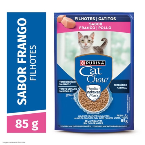 Sachê Purina Cat Chow Gatos Filhotes Sabor Frango ao Molho 85g - imagem adicional