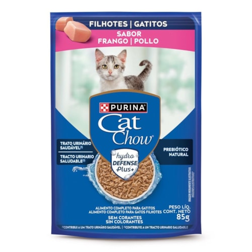 Sachê Purina Cat Chow Gatos Filhotes Sabor Frango ao Molho 85g