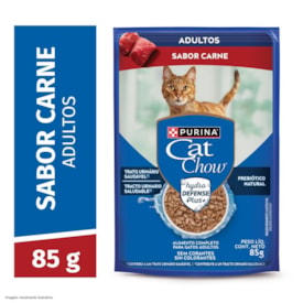 Sachê Purina Cat Chow para Gatos Adultos Sabor Carne 85 g - imagem adicional