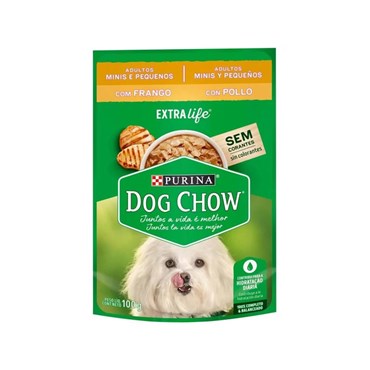 Sachê Purina Dog Chow Extra Life para Cães Adultos Raças Pequenas Sabor Frango 100g