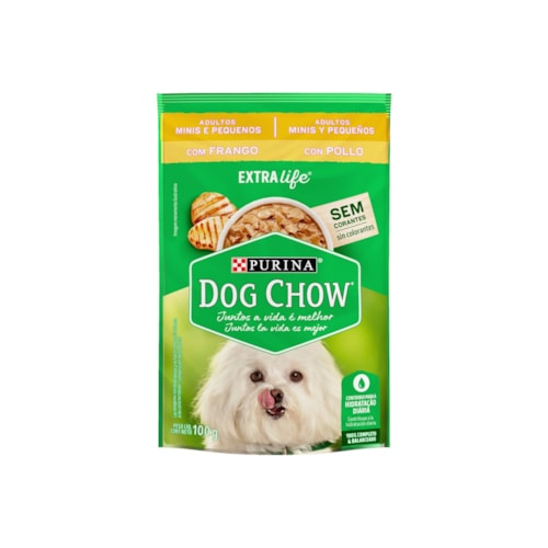 Sachê Purina Dog Chow Extra Life para Cães Adultos Raças Pequenas Sabor Frango 100g