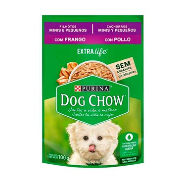 Sachê Purina Dog Chow Extra Life para Cães Filhotes de Raças Pequenas Frango e Arroz 100g