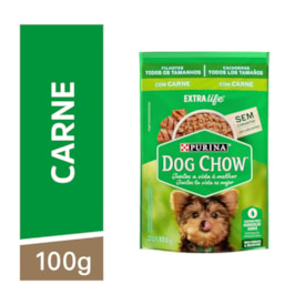 Sachê Purina Dog Chow Extra Life para Cães Filhotes de Todos os Tamanhos Carne 100g - imagem adicional