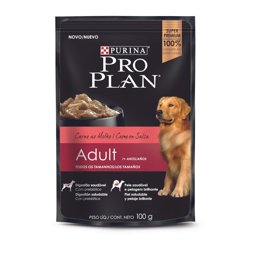 Sachê Purina Pro Plan para Cães Adultos Sabor Carne 100g