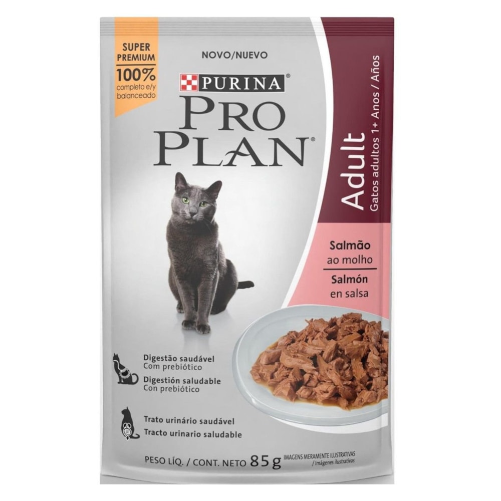 Sachê Purina Pro Plan para Gatos Adultos Sabor Salmão 85 g