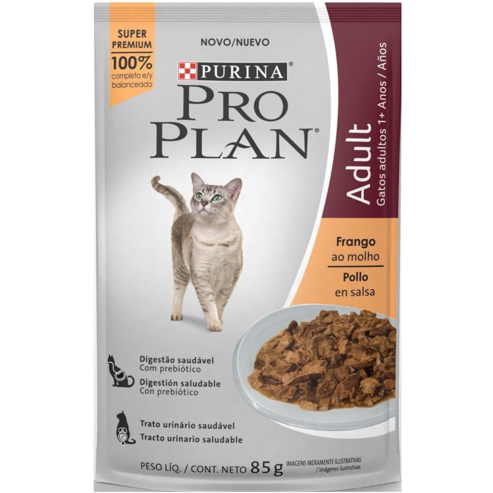 Sachê Purina Pro Plan Sabor Frango para Gatos Adultos 85g
