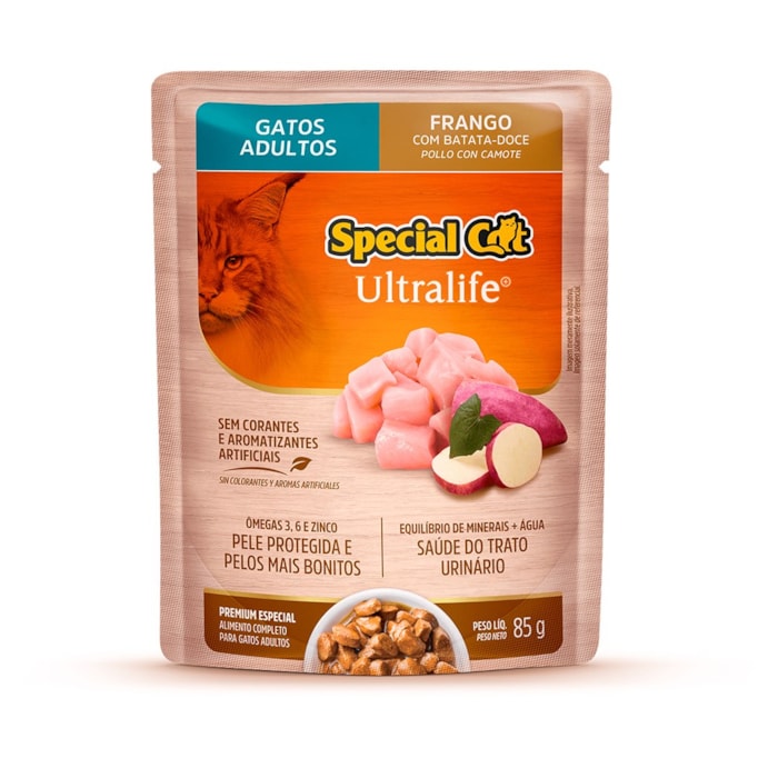 Sachê Special Cat Ultralife para Gatos Adultos Sabor Frango ao Molho 85g