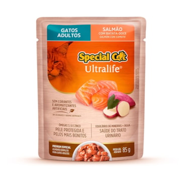 Sachê Special Cat Ultralife para Gatos Adultos Sabor Salmão com Batata Doce 85 g