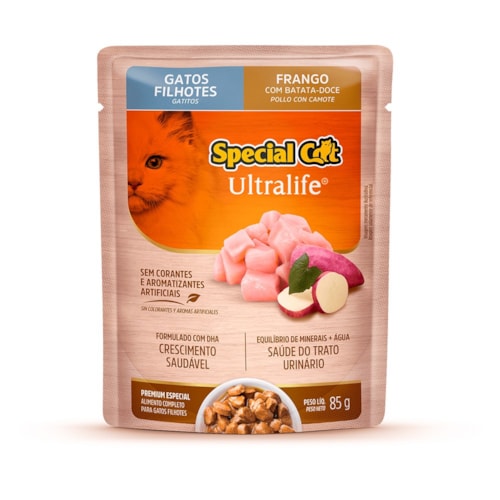 Sachê Special Cat Ultralife para Gatos Filhotes Sabor Frango ao Molho 85g
