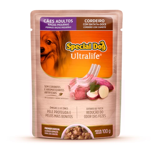 Sachê Special Dog Ultralife para Cães Adultos Pequeno Porte Sabor Cordeiro e Batata Doce 100 g