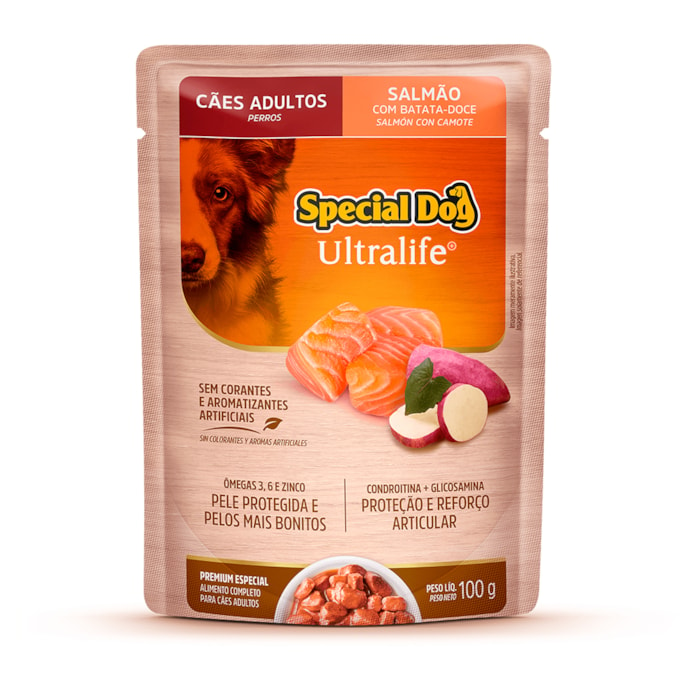 Sachê Special Dog Ultralife para Cães Adultos Sabor Salmão e Batata Doce 100 g