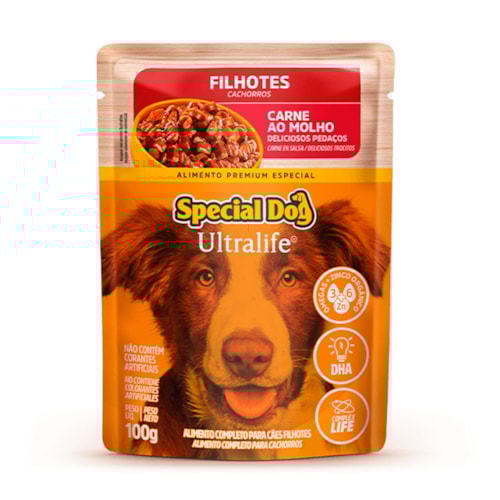 Sachê Special Dog Ultralife para Cães Filhotes Sabor Carne ao Molho 100 g