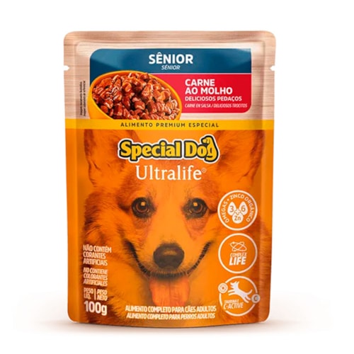Sachê Special Dog Ultralife para Cães Sênior Sabor Carne ao Molho 100 g