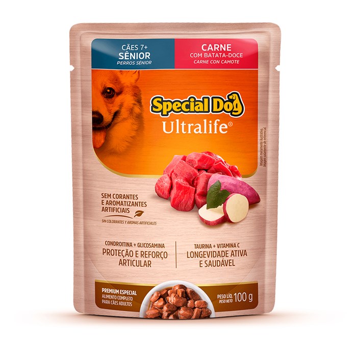 Sachê Special Dog Ultralife para Cães Sênior Sabor Carne ao Molho 100 g