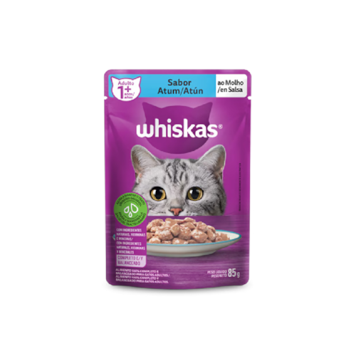 Sachê Whiskas para Gatos Acima de 1 Ano Sabor Atum ao Molho 85g