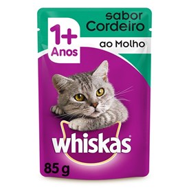 Sachê Whiskas para Gatos Acima de 1 Ano Sabor Cordeiro ao Molho 85g