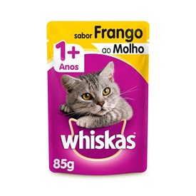 Sachê Whiskas para Gatos Acima de 1 Ano Sabor Frango ao Molho 85g