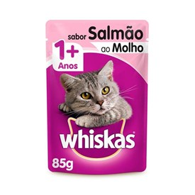 Sachê Whiskas para Gatos Acima de 1 Ano Sabor Salmão ao Molho 85g