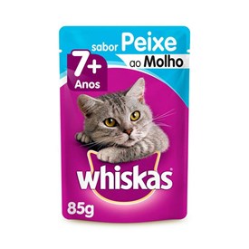 Sachê Whiskas para Gatos Acima de 7 anos Sabor Peixe ao Molho 85g