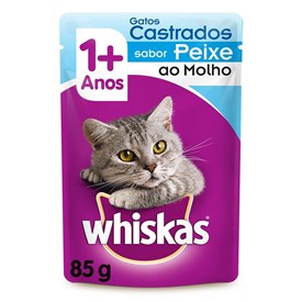 Sachê Whiskas para Gatos Castrados Acima de 1 Ano Sabor Peixe ao Molho 85g