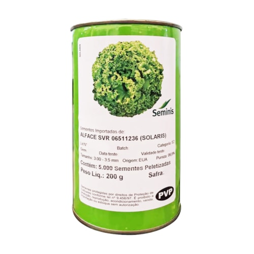 Semente de Alface Crespa Solaris Seminis (SVR 06511236) Peletizada 5.000 Sementes