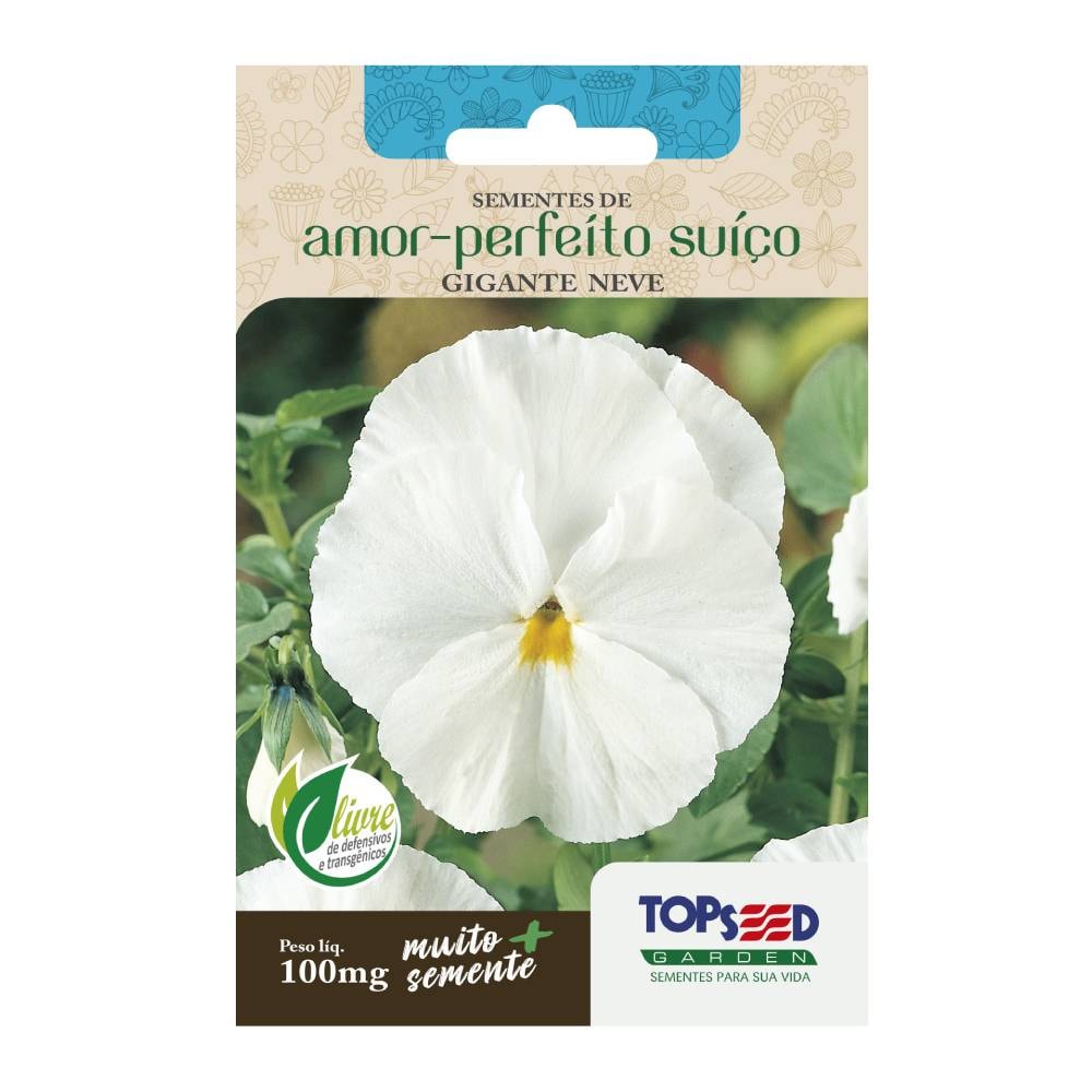 Semente de Amor-Perfeito Suíço Gigante Neve Topseed 100mg