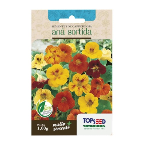 Semente de Capuchinha Anã Sortida Topseed 1g 