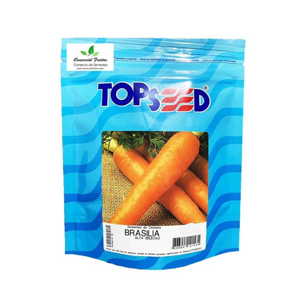 Semente de Cenoura Brasília Alta Seleção Topseed 100g