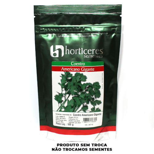 Semente de Coentro Americano Gigante Horticeres 100g 