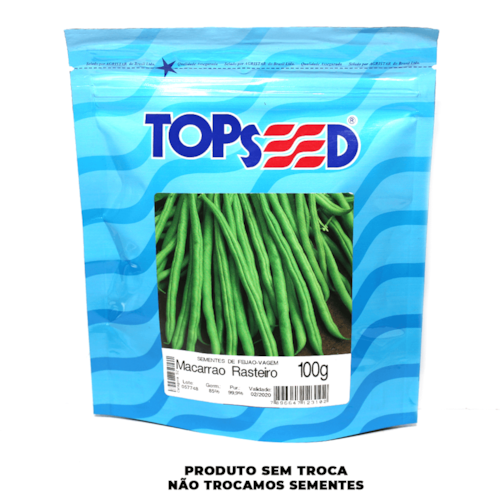 Semente de Feijão Vagem Macarrão Rasteiro TopSeed 100g 
