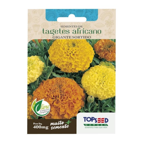 Semente de Tagetes Africano Gigante Sortido Topseed 400mg 