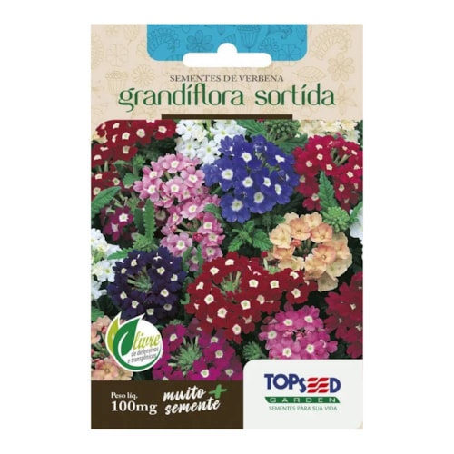 Semente de Verbena Grandiflora Sortida Topseed 100mg 
