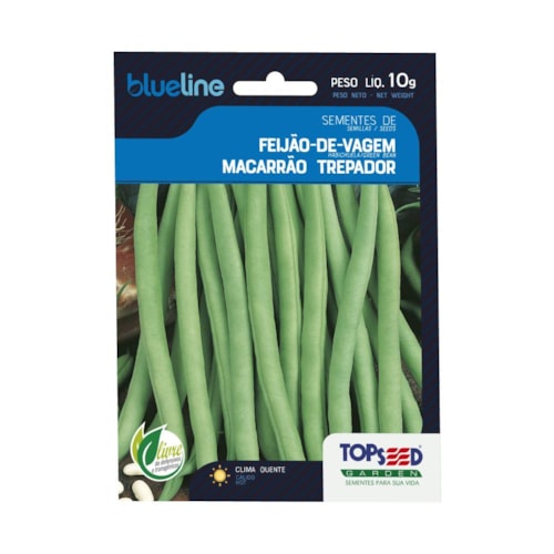 Semente Feijão de Vagem Macarrão Trepador Topseed 10g