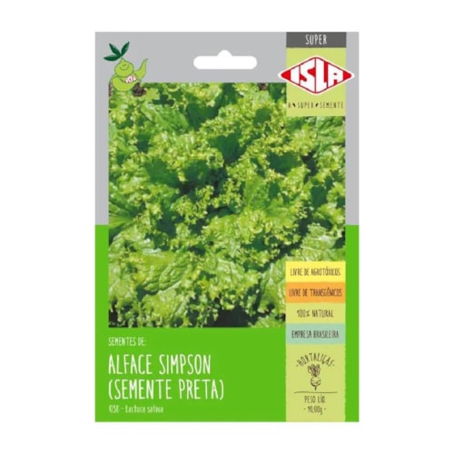 Sementes de Alface Simpson (Sementes Pretas) Isla Super 10g