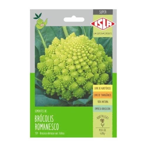 Sementes de Couve Brócolis Romanesco Isla Super 6g