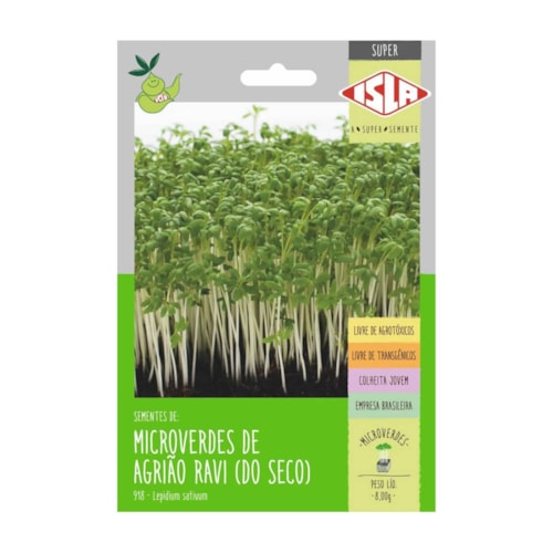 Sementes de Microverdes de Agrião Ravi (Do Seco) Isla Super 8g 