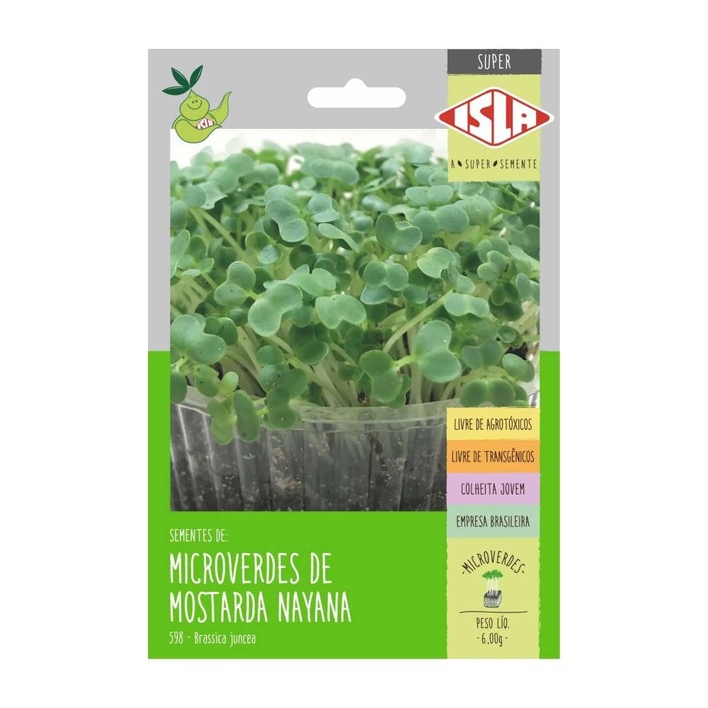 Sementes de Microverdes de Mostarda Nayana Isla Super 6g