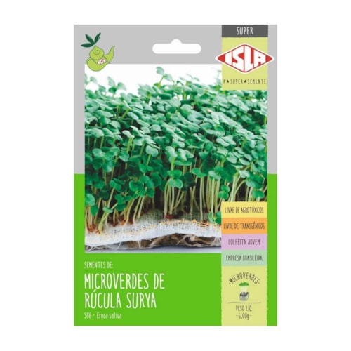 Sementes de Microverdes de Rúcula Surya Isla Super 6g 
