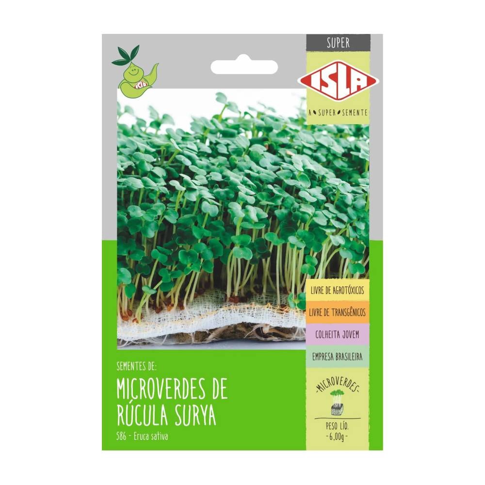 Sementes de Microverdes de Rúcula Surya Isla Super 6g